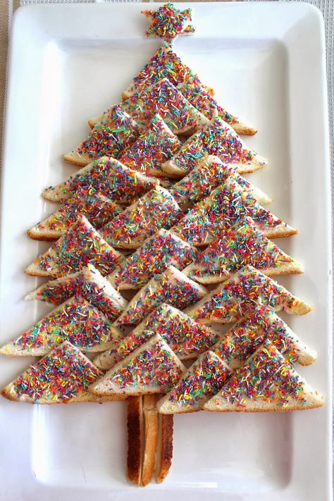 Bread Christmas Tree, Bread Christmas, Deco Cupcake, Christmas Brunch Recipes, Lunch Chicken, Fairy Bread, Aussie Christmas, Australian Christmas, Chicken Crockpot