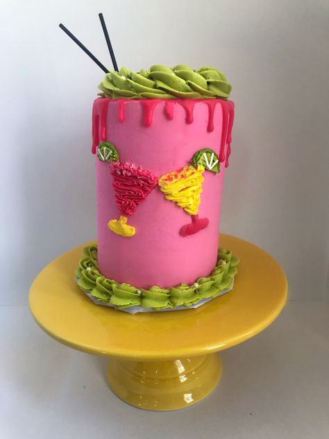 Margarita cocktail theme cake. Drip cake. Birthday cake. Cake ideas for 21st birthday Cocktail Theme Cake, Margarita Theme Cake, Cake Ideas For 21st Birthday, Margarita Cake Design, Drip Cake Birthday, Ideas For 21st Birthday, Cake Drip, Margarita Cake, Birthday Cake Cake