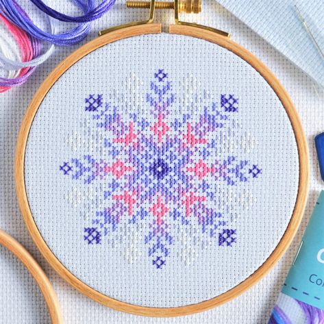 Free Cross Stitch Patterns: Christmas Card Designs – The World in Stitches Making Snowflakes, Snowflake Cross Stitch Pattern, Kriss Kross, Snowflake Cross Stitch, Pattern Mandala, Winter Cross Stitch, Learn Embroidery, Cross Stitch Cards, Cross Stitch Patterns Christmas