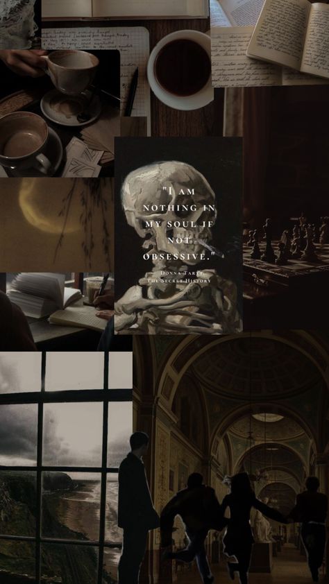 The Secret History Lockscreen, Dark Obsession Aesthetic, Dark Academia Lockscreen, Dark Academia Literature, Dark Academia Posters, Dark Academia Wallpaper, Dark Acadamia, Easy Love Drawings, Academia Wallpaper