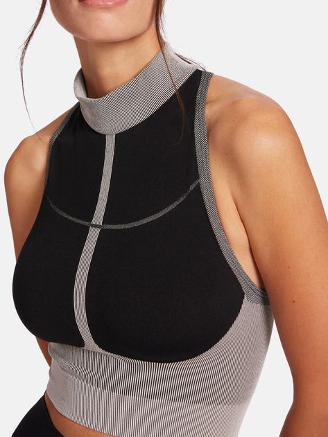 Gym Apparel, Sports Crop Tops, Seamless Top, Black Ash, Athleisure Tops, Ribbed Crop Top, Sports Wear, Futurism, Athletic Fashion