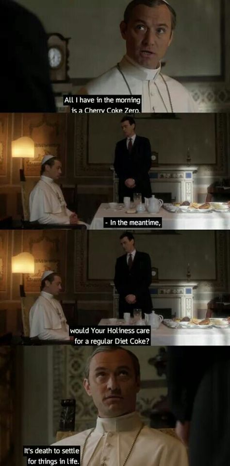 The Young Pope (2016- ) The Young Pope Quotes, Pope Quotes, Young Pope, Pope John, Diet Coke, John Paul, Cinematography, Art Reference, Tv