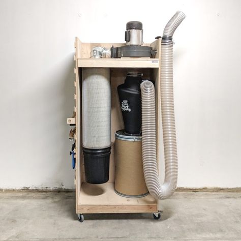 Harbor Freight Dust Collection Upgrade - FineWoodworking Harbor Freight Dust Collector, Dust Collector Diy, Dust Deputy, Shop Dust Collection, Workbench Ideas, Handmade Tools, Workshop Layout, Dust Collection System, Shop Vacuum