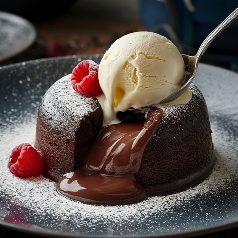 Molten Chocolate Cake . . . . . #moltenchocolatecake #chocolatelovers #dessertgoals #chocolateheaven #sweettooth #indulgence #chocolateaddict #foodporn #yum #chocolatelove Dessert Reference, Good Food Recipes, Molten Cake, Molten Chocolate, Chocolate Lava, Chocolate Lava Cake, Chocolate Heaven, Lava Cakes, Art References