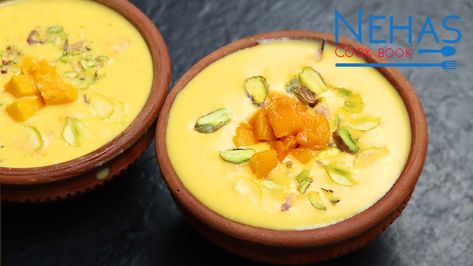 Mango Rabdi Recipe | Aam Ki Rabri Recipes | how to make rabdi | Nehas Cook Book Badam Milk Recipe, Mango Shrikhand, Rabri Recipe, Rabdi Recipe, Shrikhand Recipe, Phirni Recipe, Indian Rice Pudding, Mango Kulfi, Kulfi Recipe