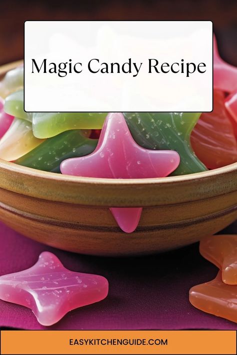 Magic Candy Recipe, Molded Candy Recipes, Glass Candy Recipe, Candy Molds Recipes, Jelly Candy Recipe, Magic Candy, Divinity Candy, Wax Candy, Candy Bar Recipe