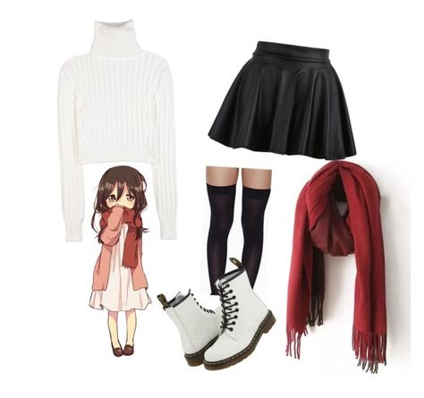 "Modern Mikasa Ackerman" by draegan on Polyvore featuring Calvin Klein Collection, Leg Avenue, Dr. Martens, Mikasa and modern Goth Anime, Outfit Anime, Easy Cosplay, Sibling Outfits, Character Inspired Outfits, Mikasa Ackerman, Anime Inspired Outfits, Casual Cosplay, Calvin Klein Collection