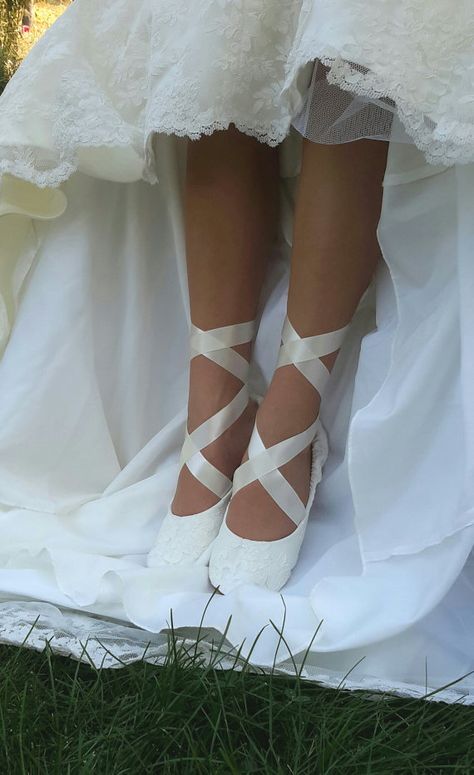 Lace Ballerina Style Bridal Shoe, Ivory Lace Flat Wedding Shoe, Lace Bridal Flat Shoe,Ivory Bridal Flat,Cream Bridal Shoe,Off White Slipper Visual Instructions, Lace Bridal Shoes, Ivory Bridal Shoes, Fun Wedding Shoes, Bridal Shoe, Wedding Shoes Comfortable, Anna Campbell, Bridal Flats, Wedding Shoes Lace