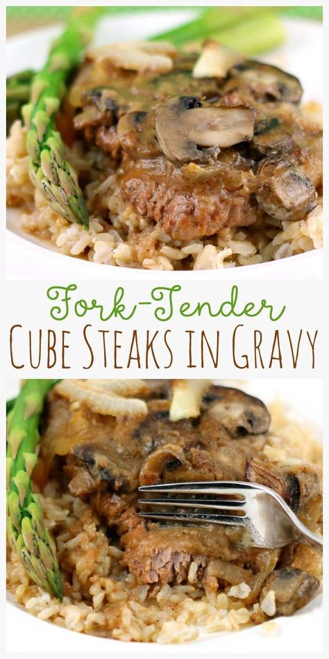 Tender Cube Steak and Gravy Recipe | Weary Chef Tender Cube Steak, Cube Steaks, Beef Cubed Steak, Cube Steak And Gravy, Steak And Gravy, Seared Salmon Recipes, Cubed Steak, Mushrooms And Onions, Cube Steak Recipes