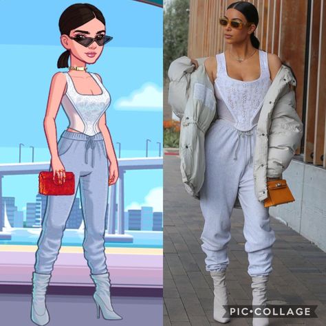 Kim Kardashian Hollywood Game, Bustier Outfit, Estilo Cartoon, Hacks Clothes, Hollywood Fashion, Kendall And Kylie, Fashion Hacks Clothes, Gaming Clothes, Art Challenge