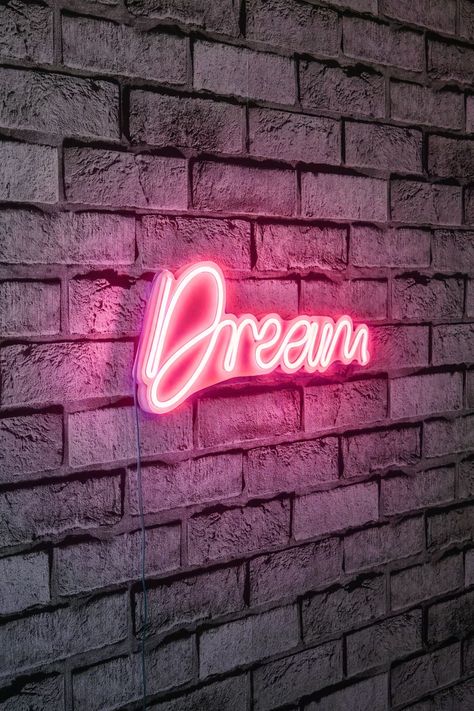 15" Novelty Dream Led Neon Sign Wall Décor - Pink | Michaels Neon Rose, Bright Led Lights, Michael Store, Pink Bedroom, Led Neon Signs, Aesthetic Backgrounds, Neon Lighting, Wall Signs, Pink Roses