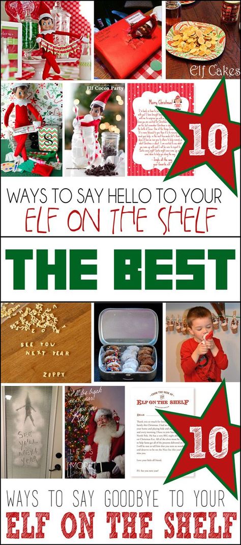 10 Creative Way to Say Hello and Goodbye to Your Elf on the Shelf Celebrating Yule, Cocoa Party, Ways To Say Hello, Elf Me, Hello Goodbye, Elf Fun, Elf Ideas, Elf Christmas, To Say Goodbye