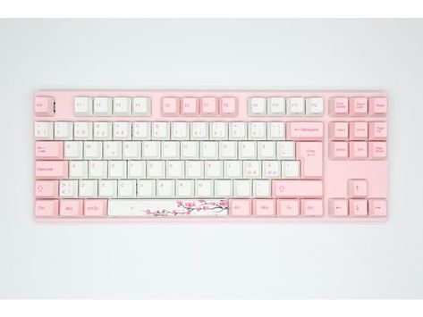 Sakura Keyboard, Dorm Inspiration, Led Backlight, Pc Setup, Gaming Keyboard, Gaming Setup, Flower Drawing, Computer Keyboard, Microsoft