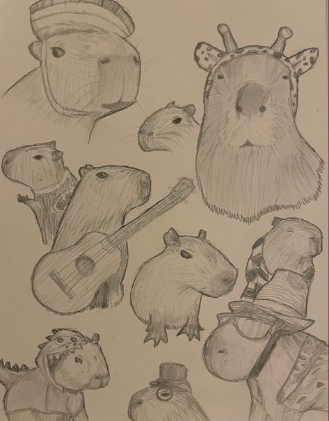 Capybara Sketch, Drawing Capybara, Simple Sketch Ideas, Capybara Drawing, Capybara Art, Clever Tattoos, Nature Sketch, Muse Art, Art Tools Drawing