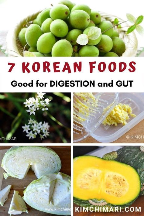 7 Korean ingredients and 20 foods that are good for your digestion and gut. Cook these to help your digestive health! #koreanfood #guthealth #digestion #healthyrecipes #asianfood #kimchimari Foods For Digestion, Foods Good For Digestion, Ginger Cabbage, Steakums Recipe, Torrone Recipe, Foods That Heal, Swerve Recipes, Korean Ingredients, Good For Digestion