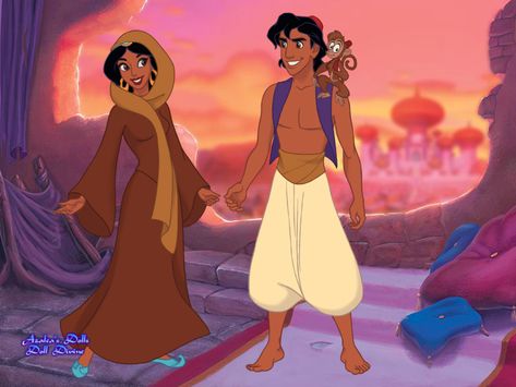 Princess Jasmine in her peasant disguise and Aladdin with Abu the monkey from Arabian Nights Scene Maker Turkey Disguise, Aladdin And Jasmine, Night Scenery, Princess Jasmine, Night Scene, Arabian Nights, Aladdin, Aurora Sleeping Beauty, Disney Princess