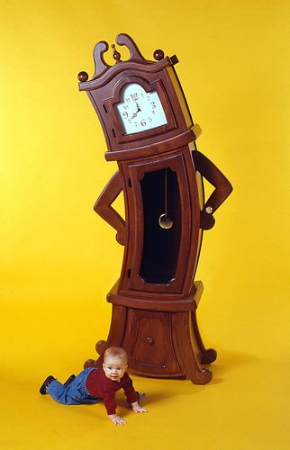 And this fella’s never gloomy or complaining. | 12 Furniture Pieces Straight Out Of "Beauty And The Beast" Disney Furniture, Straight Line Designs, Unusual Furniture, Sculptural Furniture, Whimsical Furniture, Cool Clocks, Grandfather Clock, Disney Home, Funky Furniture