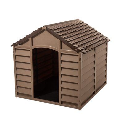 Archie & Oscar™ Augie Dog House & Reviews | Wayfair Dog House Kennel, Small Dog House, Large Dog House, Cool Dog Houses, How To Clean Rust, Material Bed, Dog Door, Mocha Brown, Dog Kennel