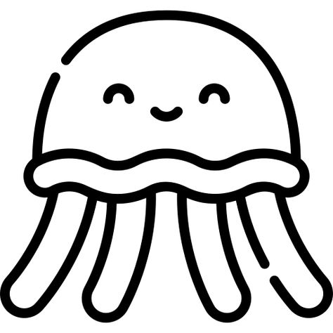 Jellyfish free icon Jellyfish Outline, Diy Doodles, Avocado Cartoon, Doctor Tattoo, Red Monochrome, Cute Clipart, Clipart Black And White, Free Icon, Cute Coloring Pages