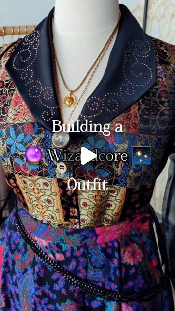 Forager Vintage on Instagram: "Howl Pendragon wardrobe?
Maybe it's because we wish it were Fall, but we've been really into wizard-like colors and patterns and fabrics lately. Why not dress and exist more whimsically? 🧙‍♂️🔮

Styled by Maddie! @viragocostuming 

Quartz Crystal Ball necklace from @thewonderingalchemist (SOLD)

Vest and Skirt SOLD

---

#wizardcore #howlpendragon #vintageshop #wizardoutfit #vintageoutfit #outfitinspo #vintagestyle #レトロファッション #foragercore #dollykei" Wizard Outfit Female, Howl Pendragon, Crystal Ball Necklace, Colors And Patterns, Ball Necklace, Crystal Ball, Style Board, Wizard, Quartz Crystal