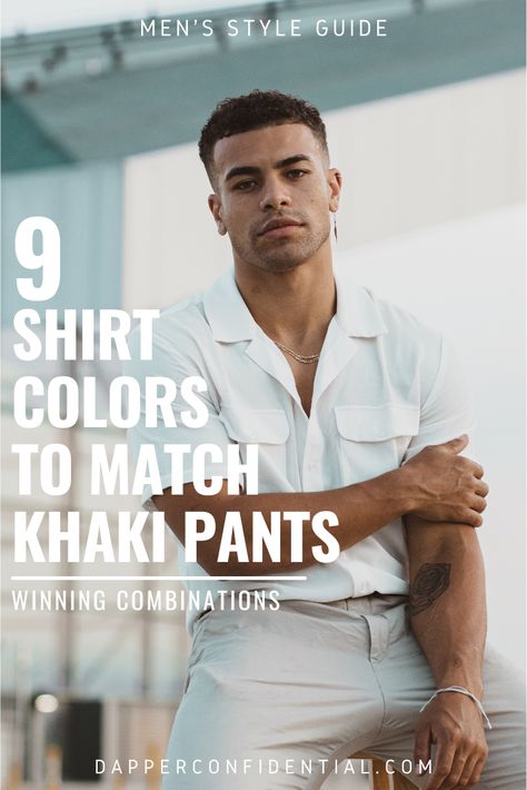 Khaki pants are a versatile and timeless staple in any man’s wardrobe. Read the article on how to style khaki pants with colored shirts for every occasion. Khaki Pants Outfit Men Formal, Khaki Pants Outfit Men Casual, How To Style Khaki Pants, Khaki Jeans Outfit, Style Khaki Pants, Khaki Pants Outfit Men, Fitted White Shirt, Khaki Pants Outfit, Khaki Slacks