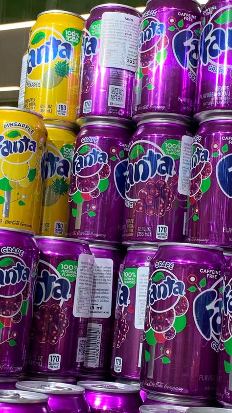 Fanta Uva Aesthetic, Fanta Flavors, Fanta Aesthetic, Grape Fanta, 90s Food, Pokemon Bead, Soda Drinks, Grape Soda, Character Design Sketches