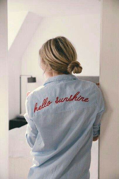 Shirt Hair, Bun Hair, Hair Blonde, Clothing Patches, Shirt Embroidery, Hair Bun, Embroidered Clothes, Embroidery Fashion, Embroidered Tshirt