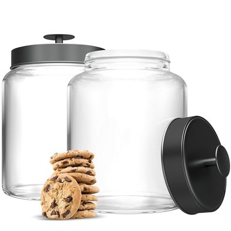 Kitchen Jar Storage, Flour Sugar Containers, Flour Storage Containers, Gallon Glass Jars, Glass Kitchen Canisters, Kitchen Jar, Glass Jar With Lid, Jar Kitchen, Sugar Container