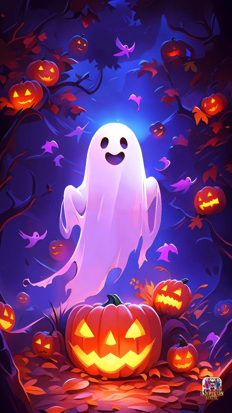 Anime Halloween Wallpaper, Happy Halloween Wallpaper, Happy Halloween Gif, America Flag Wallpaper, Spooky Halloween Pictures, Happy Halloween Pictures, Art Deco Artwork, Halloween Wallpaper Backgrounds, Scary Ghost Pictures