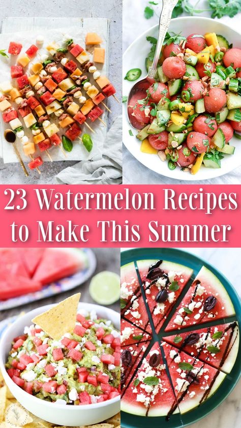 23 Watermelon Recipes to Make This Summer #watermelon Watermelon Jerky, Watermelon Chicken, Dried Watermelon, Watermelon Salsa, Grilled Watermelon, Desserts Keto, Cookies Gluten Free, Watermelon And Feta, Watermelon Party