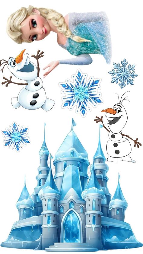 Frozen Toppers Printables, Frozen Cake Topper Printable, Frozen Party Printables, Elsa Cake Toppers, Disney Princess Cake Topper, Frozen Character, Baby Shower Cake Designs, Elsa Cake, Cake Sticker