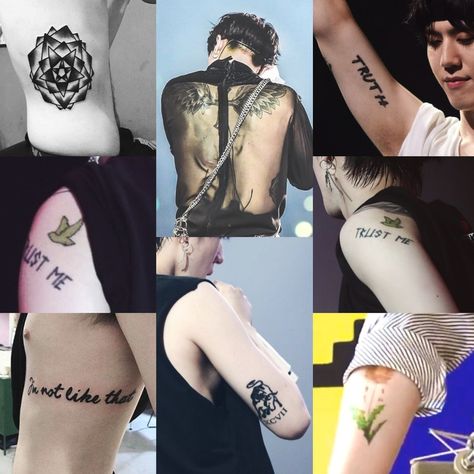 Youngjae Tattoo, Got7 Tattoo, Yugeom Got7, Glyph Tattoo, Literary Tattoos, Yugyeom Got7, Elements Tattoo, Triangle Tattoos, Got7 Yugyeom