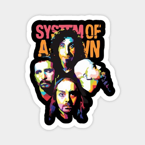 system of a down metal band best -- Choose from our vast selection of magnets to match with your desired size to make the perfect custom magnet. Pick your favorite: Movies, TV Shows, Art, and so much more! Available in two sizes. Perfect to decorate your fridge, locker, or any magnetic surface with. System Of A Down Sticker, Metal Stickers, Slayer Band, System Of A Down, Poster Stickers, Metal Band, Printable Stickers, Metal Bands