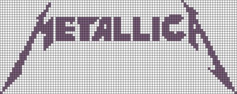 Alpha Pattern #14319 Preview added by mimon Metallica Alpha Pattern, Marvel Cross Stitch, Beaded Banners, Pixel Crochet, Pixel Art Grid, Pix Art, Band Metal, Pixel Pattern, Pixel Art Pattern