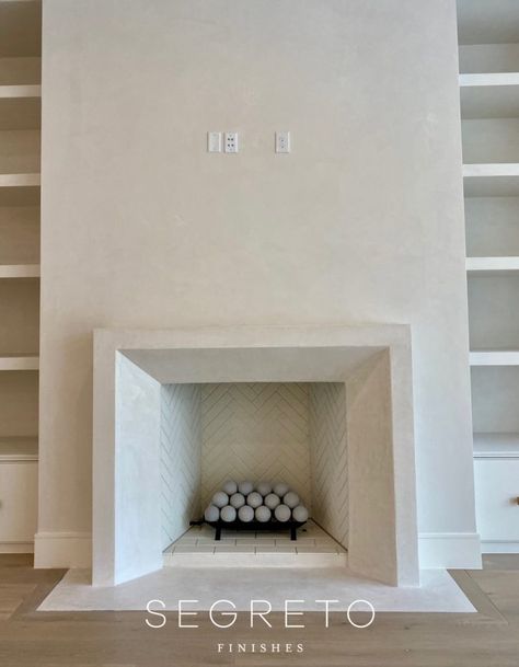 Upscale Electric Fireplace, Fireplace Limestone Surround, Fireplace Hearth Flush With Floor, Large Tv Over Fireplace Ideas, Organic Modern Fireplace Mantle, Modern French Fireplace, Modern Fireplace Vaulted Ceiling, Modern Traditional Fireplace, Fire Places Ideas