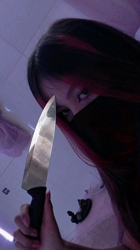 Knife Hold Reference, Knife Reference Pose, Knife To Throat Pose, Girl With Knife, Dagger Aesthetic, Immortal Longings, Holding Knife, Holding A Knife, Dancer In The Dark