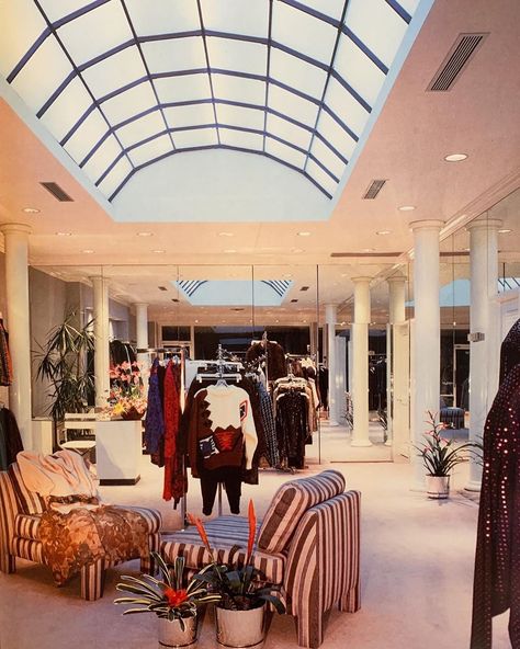 ◽️The 80s Interior◽️ on Instagram: “GRETA TOO - Beverly Hills, California . That jumper! . (The Best Of Store Designs 2 - PBC International Inc, New York 1987) . Scanned by me…” Beverly Hills 80s Aesthetic, 80s Beverly Hills, 80s House, Retail Architecture, Memphis Milano, 80s Interior, Beverly Hills Houses, 80s Aesthetic, Store Interiors