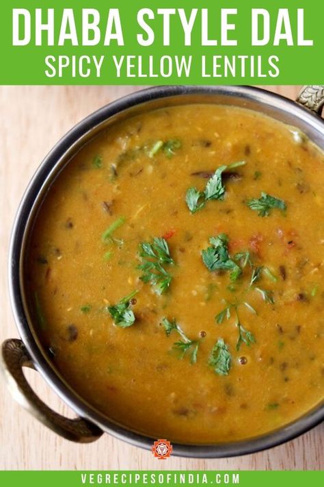 Looking for a lentil recipe that is made in Indian hotels? This is it! Try this homemade version of Dhaba style dal and see who makes it better! This recipe I make with 5 different types of lentils and with less oil. Try this delicious recipe tonight! #dinner #DhabaDal #Punjabi #vegetarian #veganrecipes #lentils Mix Dal Recipe, Lentil Recipes Easy, Lentil Recipe, Dhal Recipe, Veg Recipes Of India, Dal Fry, New Recipes For Dinner, Lentil Dishes, Punjabi Food