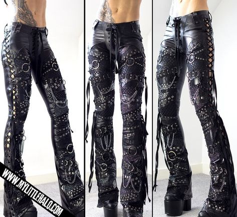 Pants | My Little Halo Wornstar Clothing, Ashley Thompson, Wrestling Outfits, Goth Fits, Core Fashion, Fashion Alternative, Heavy Metal Fashion, Collage Style, Geometric Fashion