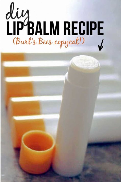 Chapstick Diy, Diy Chapstick, Chapstick Recipe, Burts Bees Chapstick, Wax Ideas, Diy Toiletries, Homemade Lotions, Homemade Lip Balm Recipe, Do It Yourself Nails