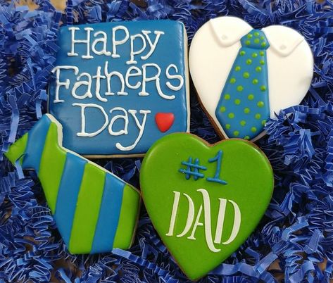 Fathers Day Cookies, Fathers Day Cupcakes, Father's Day Cake, Biscuit Ideas, Flooding Cookies, Sugar Cookie Decorating, Cookies Decoradas, Royal Iced Cookies, Sugar Cookie Royal Icing