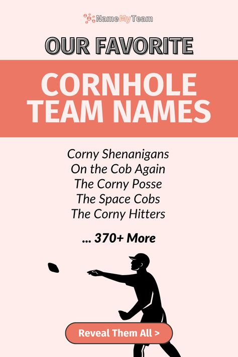 370+ Cornhole Team Name Ideas Cornhole Team Names, Football Team Names, Pole Vault, Field Goal, Name Ideas, Team Name, Grand Slam, Fantasy Football, Basketball Teams