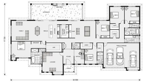 5 Bedroom House Plans, Houses Plans, Home Design Floor Plans, 5 Bedroom House, Family House Plans, House Blueprints, Bedroom House Plans, New House Plans, Dream House Plans