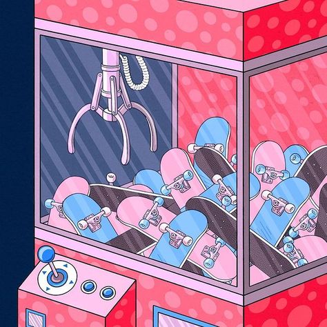 Claw Machine Drawing Reference, Claw Machine Tattoo, Arcade Machine Illustration, Claw Machine Illustration, Claw Machine Drawing, Claw Machine Art, Claw Machine Aesthetic, Arcade Illustration, Claw Game