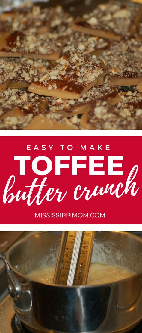 Toffee Butter Crunch - Easy Christmas Candy - MississippiMom.com Butter Crunch Toffee, Easy Christmas Candy, Easy Toffee, Christmas Candy Easy, Butter Crunch, Easy Candy Recipes, Crunch Recipe, Almond Toffee, Almond Crunch