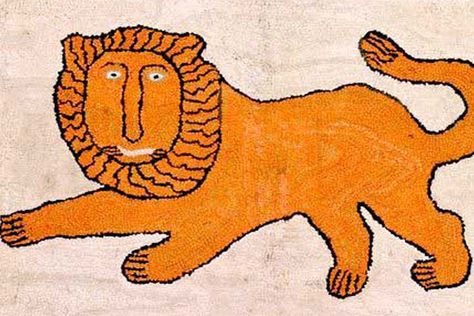 Lion Hook Rug, folk art Folk Art Lion, Traditional Folk Art, Hook Rug, Textile Inspiration, Wax Carving, Hooked Rugs, Naive Art, Sacred Art, Wild Animals