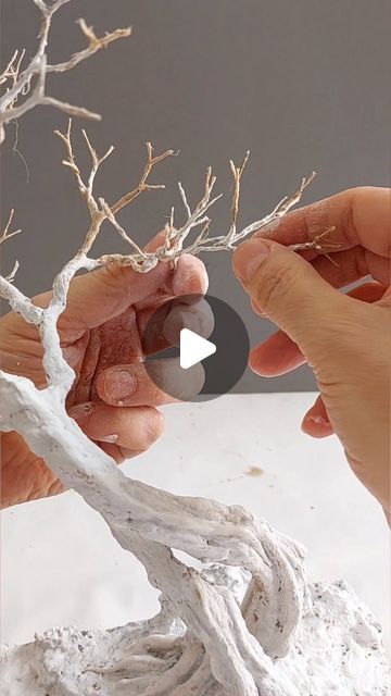 Tree Miniature, Miniature Trees Diy, Tree Branch, Village Miniature, Nativity Scene Diy, Toy Trees, Model Tree, Diy Air Dry Clay, Wire Tree Sculpture