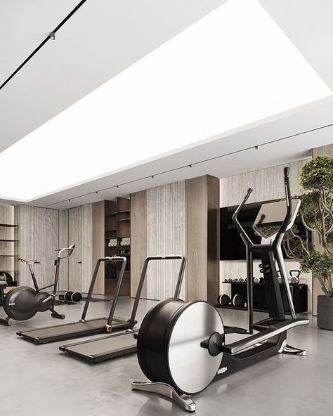 Gym Design Interior, Small Home Gym, Luxury Gym, Desain Pantry, Hotel Gym, Gym Room At Home, Gym At Home, Gym Interior, Home Gym Decor