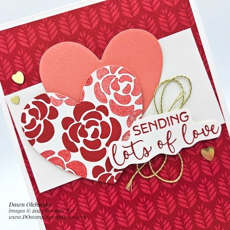 Stampin’ Up! Online Exclusive Hearts of Elegance card by Dawn Olchefske #dostamping #HowdSheDOthat #valentinesdaycard c Valentines Day Homemade Cards, Stampin Up Most Adored Dsp, Stampin Up Heart Shaped, Hearts Of Elegance Stampin Up Cards, Stampin Up Hearts Of Elegance, Stampin Up Valentines Day Cards, Stampin Up Valentines Cards, Stampin Up Valentines, Valentine Heart Card