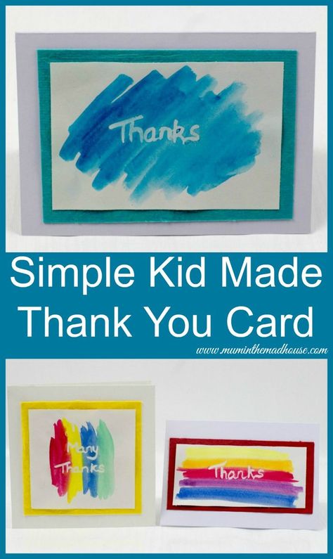 Simple Kid Made Thank You Card.  Saying thank you is so important it in style with this simple kids craft.  Resist message cards Birthday Gifts For Teachers, Little Gifts For Him, Trendy Birthday Gifts, Thank You Cards From Kids, Teacher Birthday Gifts, Message Cards, Smart Ideas, Kids Diy, Gifts For Teachers